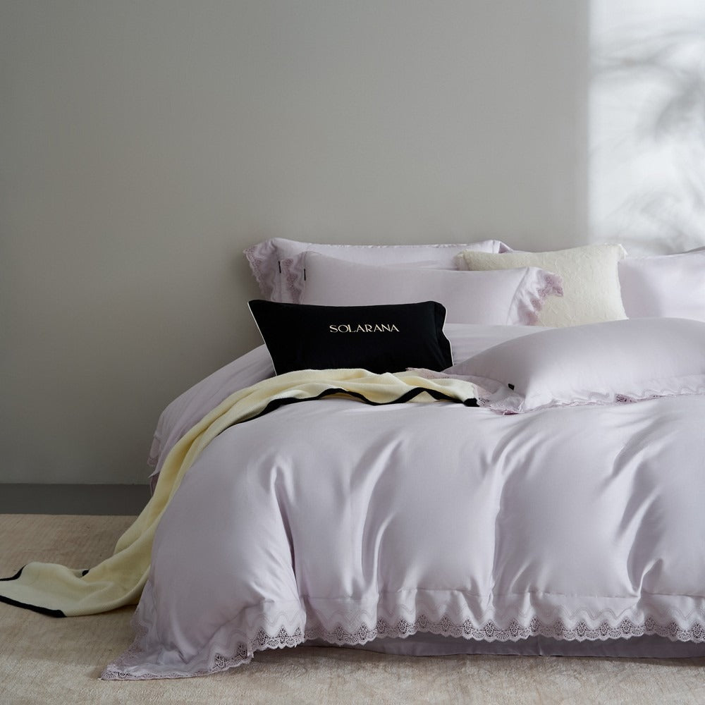 Scalloped Lace Duvet Cover Set