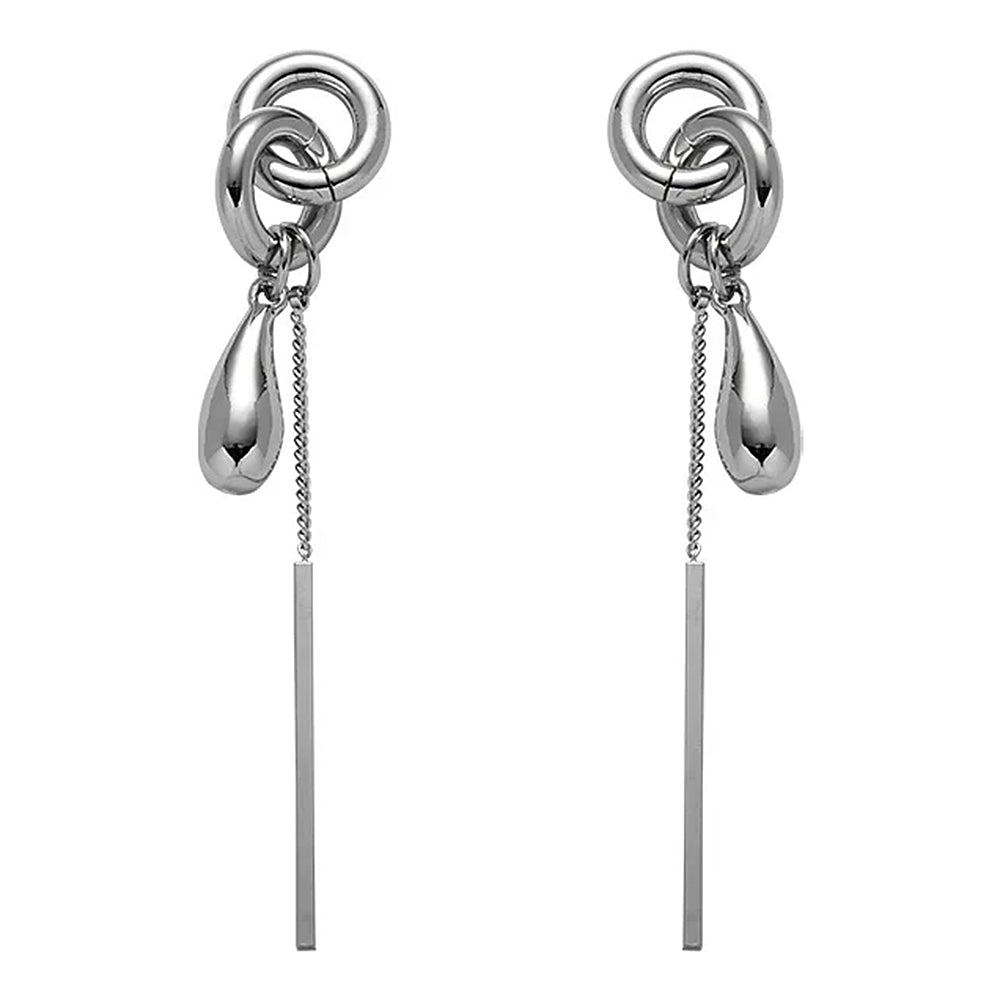 VILZSTUDIOS Sculpted chain drop earrings with teardrop charm