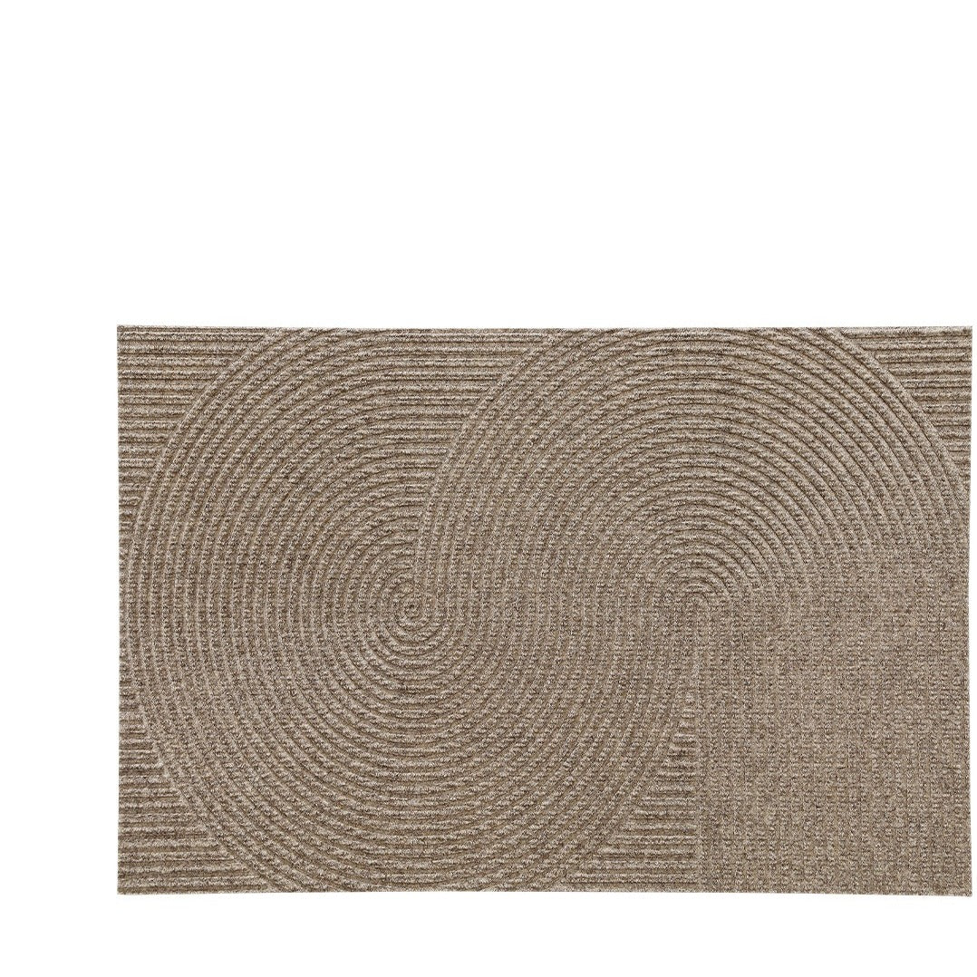VILZSTUDIOS neutral rectangular door mat with sculpted wave patterns and embossed ribbed ridges