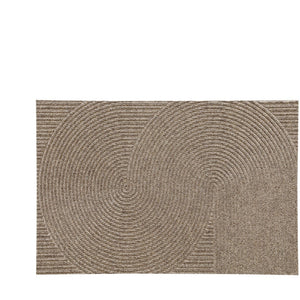 VILZSTUDIOS neutral rectangular door mat with sculpted wave patterns and embossed ribbed ridges