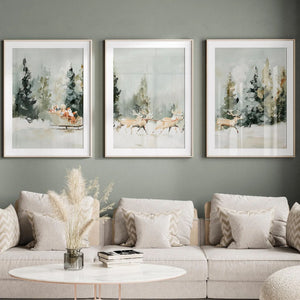 VILZSTUDIOS serene winter landscape canvas art prints set