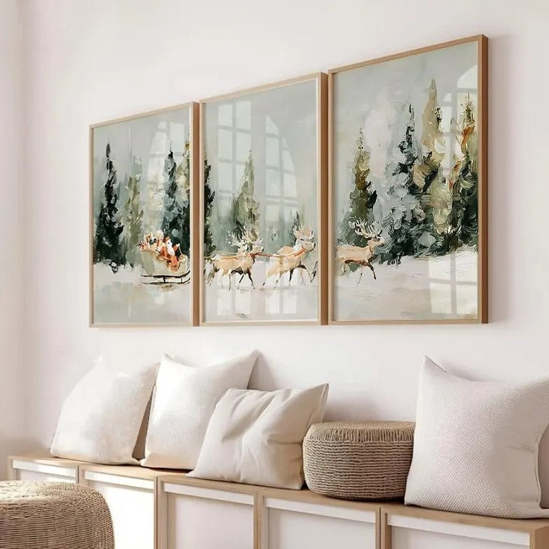 VILZSTUDIOS serene winter landscape canvas art prints set