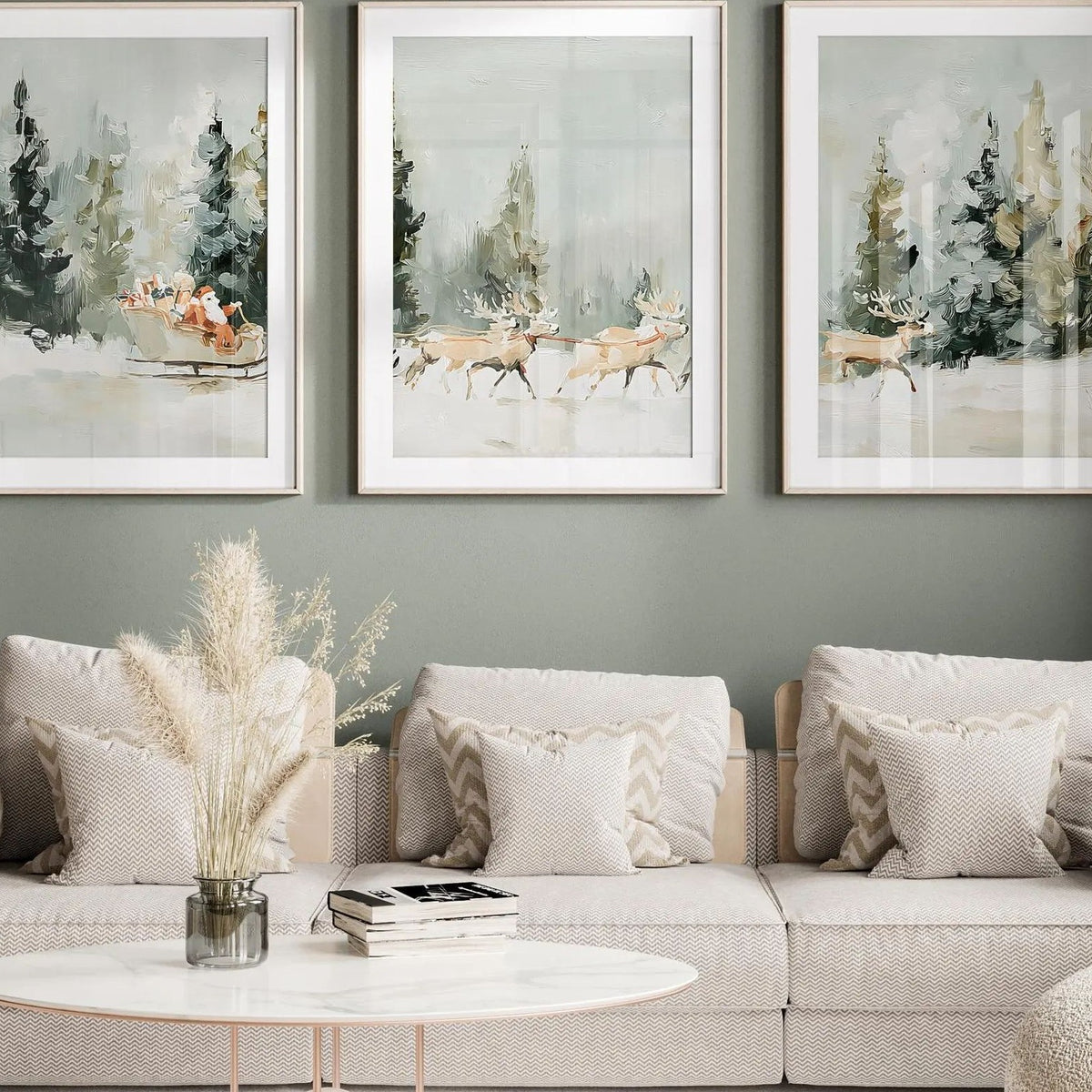 VILZSTUDIOS serene winter landscape canvas art prints set