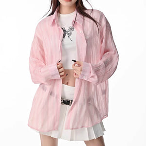 VILZSTUDIOS sheer oversized shirt