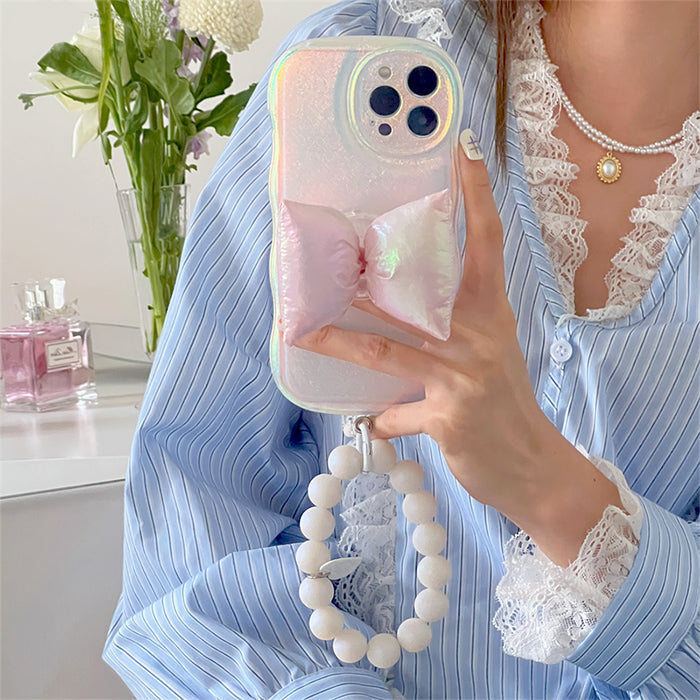 VILZSTUDIOS Stylish phone case with holographic bow design