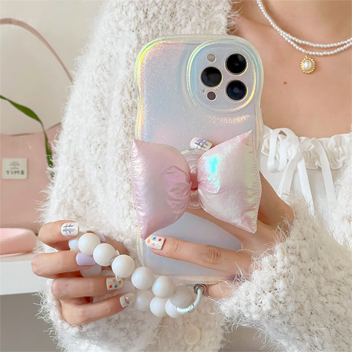 VILZSTUDIOS Stylish phone case with holographic bow design