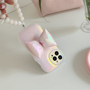 VILZSTUDIOS Stylish phone case with holographic bow design
