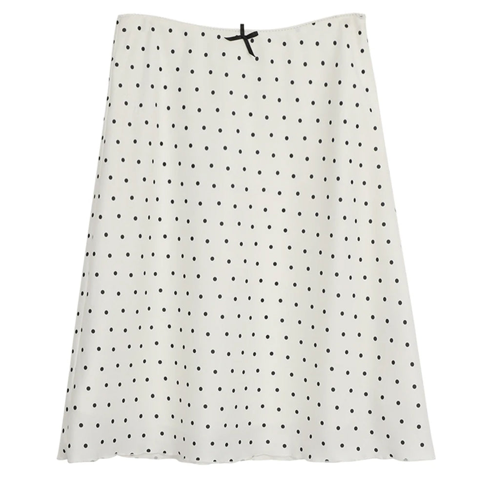 VILZSTUDIOS Silky Polka Dot Midi Skirt product image