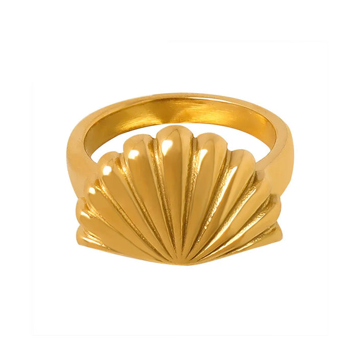 VILZSTUDIOS A stylish minimalist shell ring made of zinc alloy