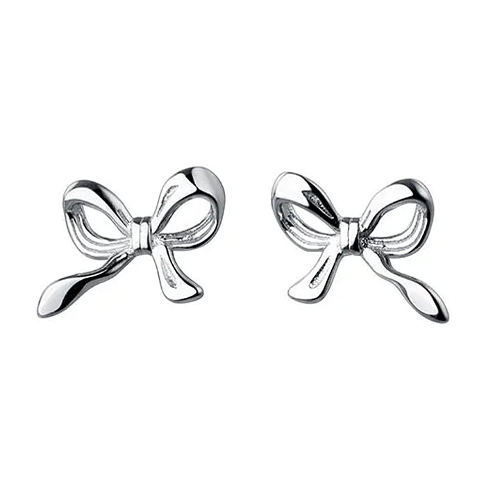 VILZSTUDIOS Minimalist bow stud earrings in sterling silver