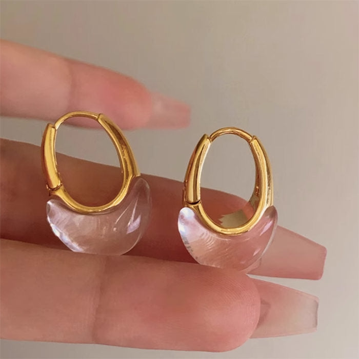 VILZSTUDIOS Stylish clear hoop earrings in a modern design