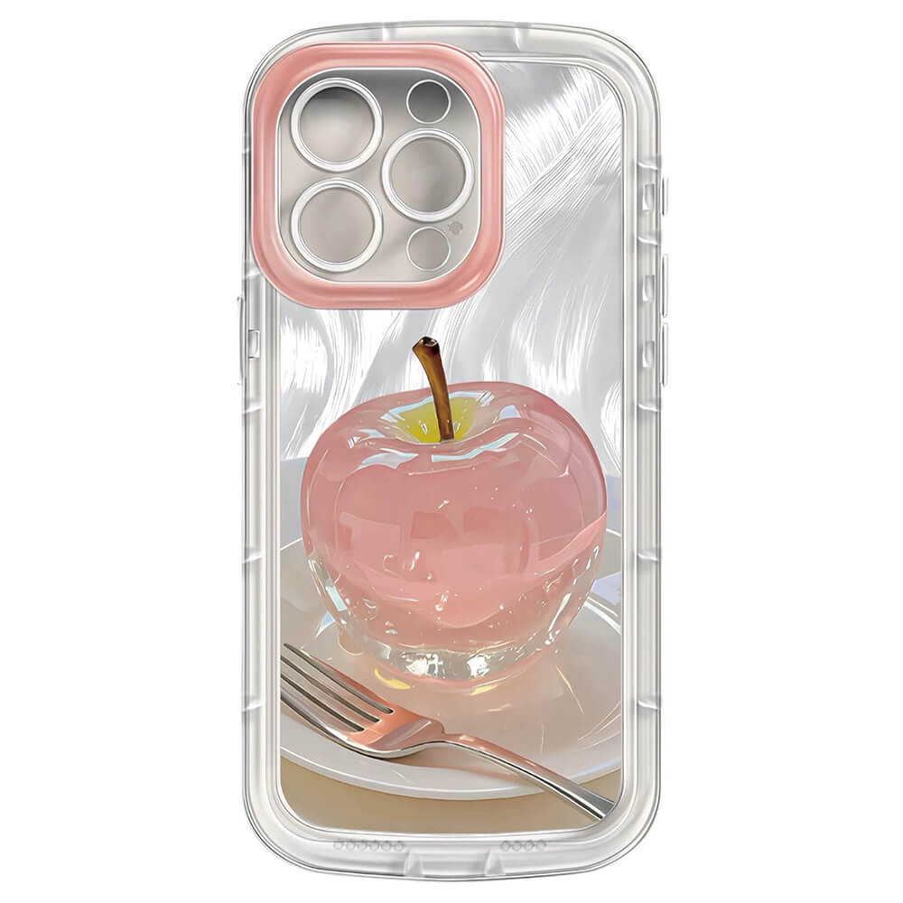 VILZSTUDIOS Glossy apple clear iPhone case with dessert bowl design
