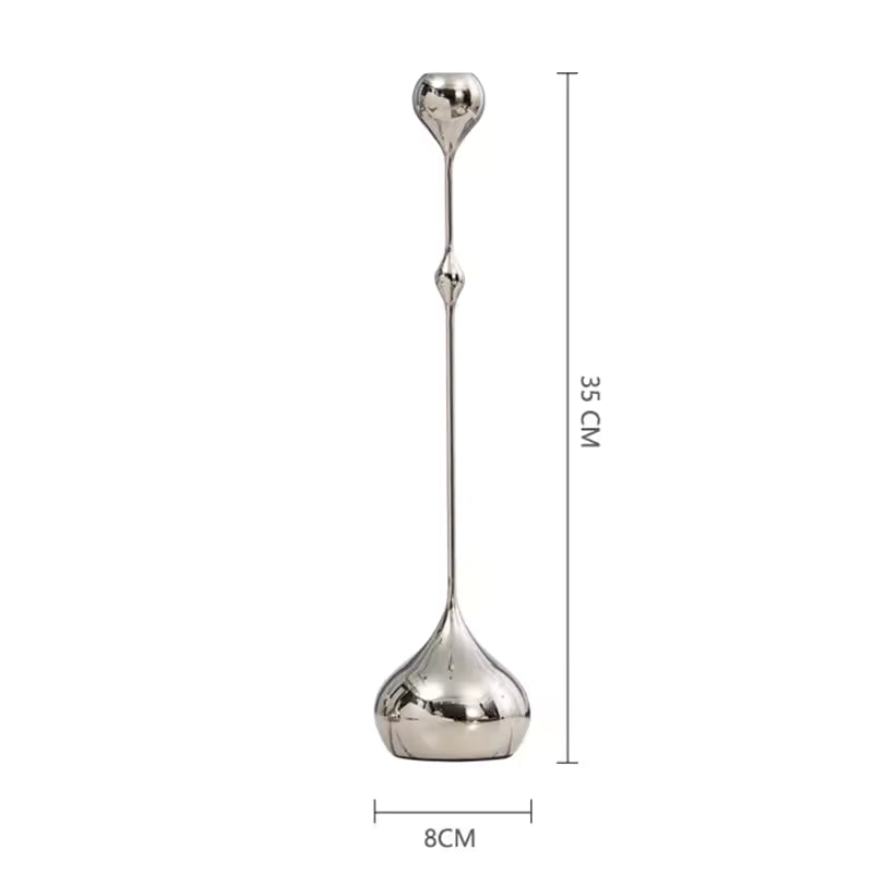 VILZSTUDIOS Sleek silver candle holder for modern home decor