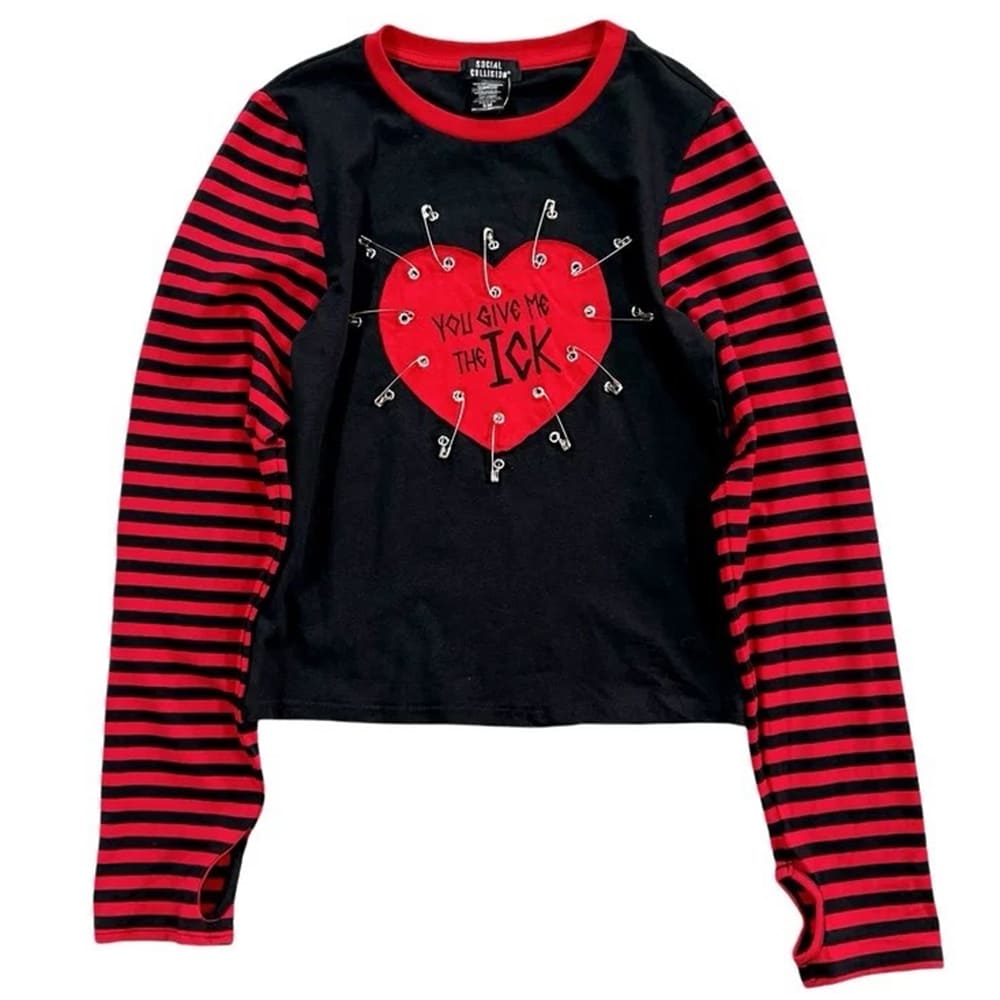 VILZSTUDIOS Chic striped sleeve streetwear top