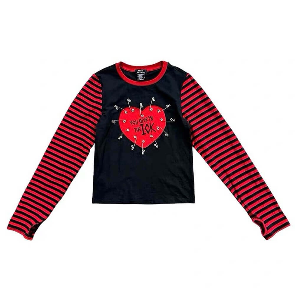 VILZSTUDIOS Chic striped sleeve streetwear top