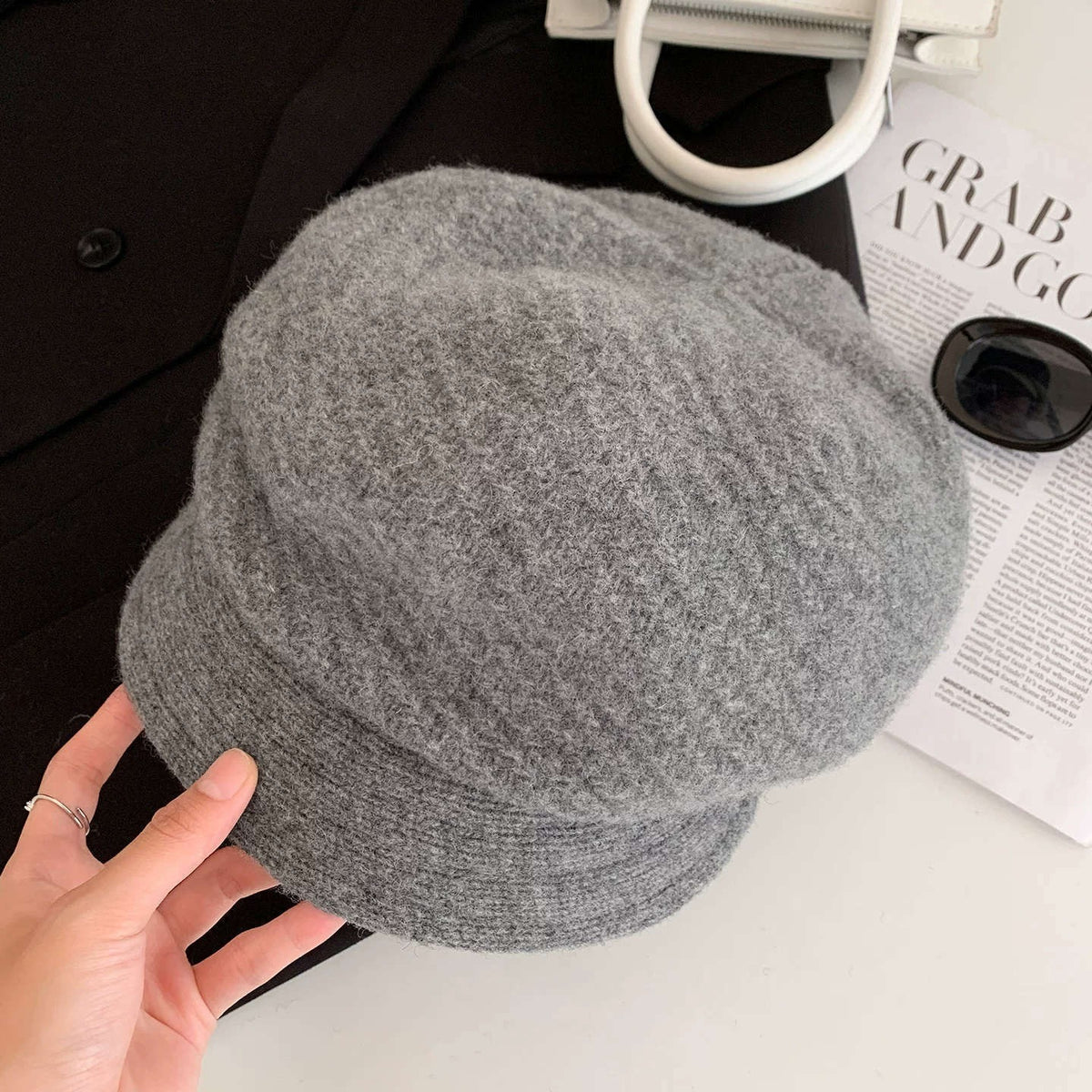 Slouchy Knit Newsboy Cap