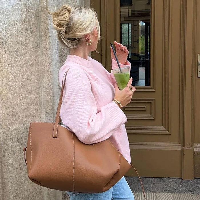 VILZSTUDIOS Soft pink relaxed fit sweater from VILZSTUDIOS