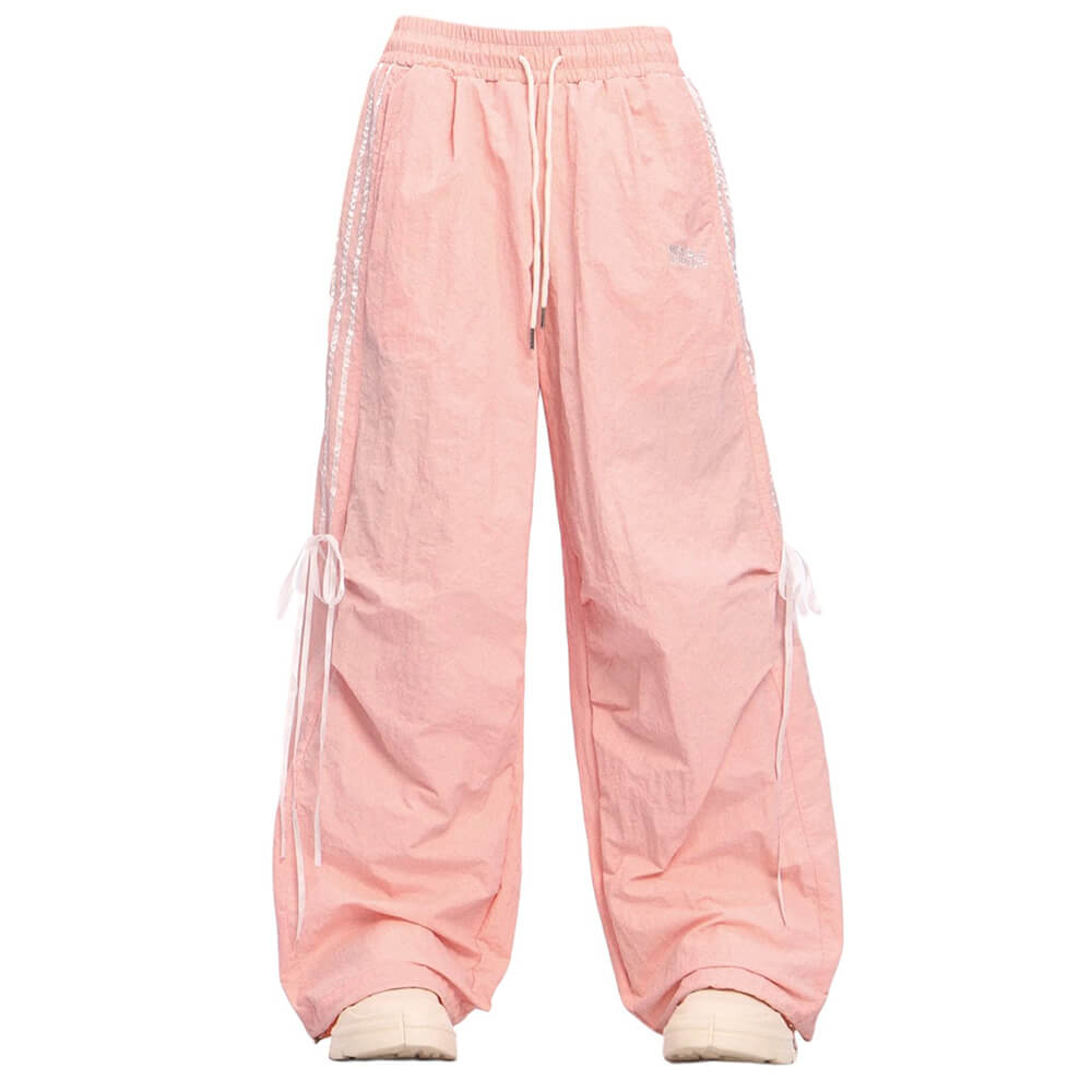 VILZSTUDIOS Wide-leg trousers with side stripes and adjustable ties