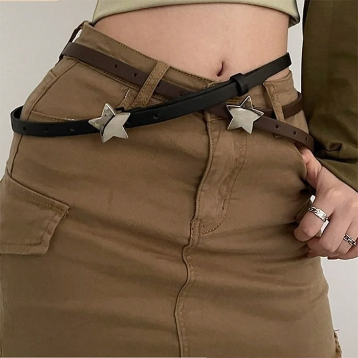VILZSTUDIOS Stylish sleek belt with a star buckle