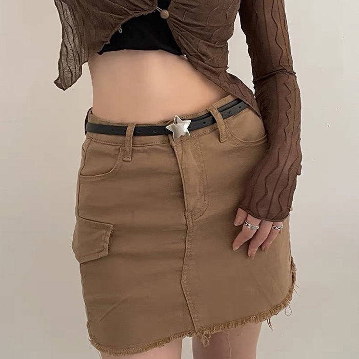 VILZSTUDIOS Stylish sleek belt with a star buckle