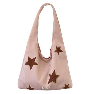VILZSTUDIOS Stylish canvas tote bag with star patch design