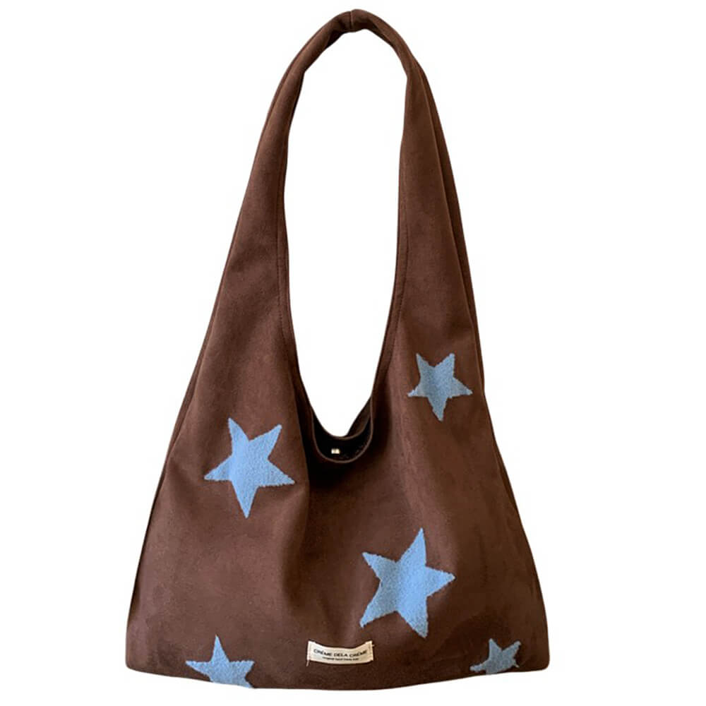 VILZSTUDIOS Stylish canvas tote bag with star patch design