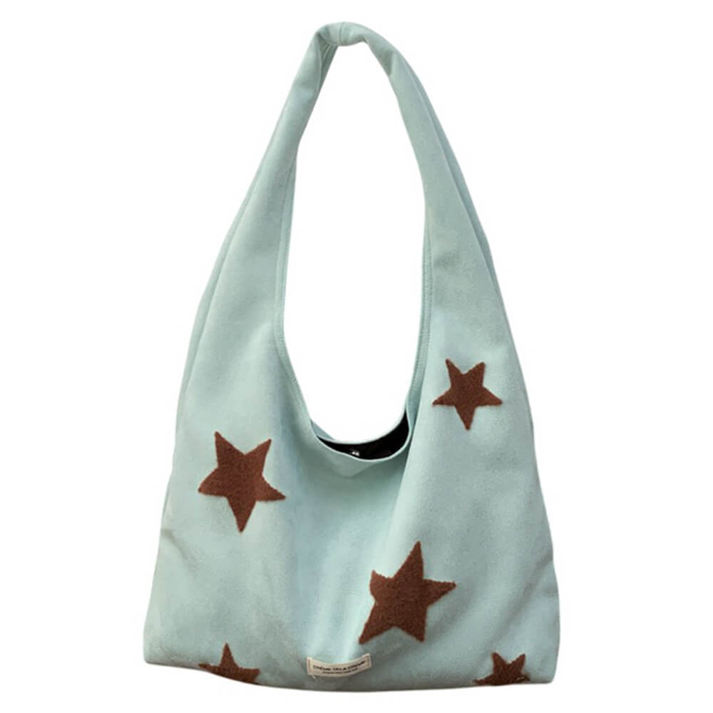 VILZSTUDIOS Stylish canvas tote bag with star patch design