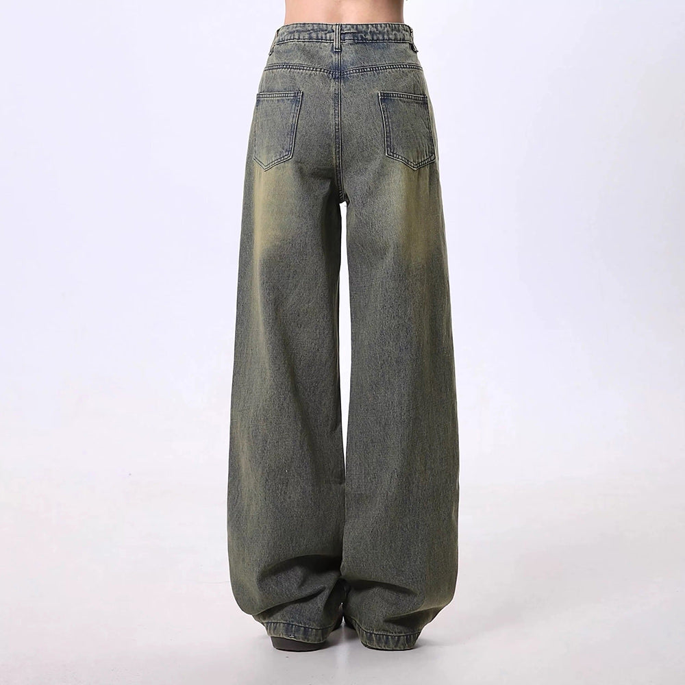 VILZSTUDIOS Stylish ripped wide-leg jeans with star cutouts
