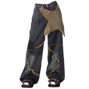 VILZSTUDIOS Ripped jeans with star design for streetwear fashion