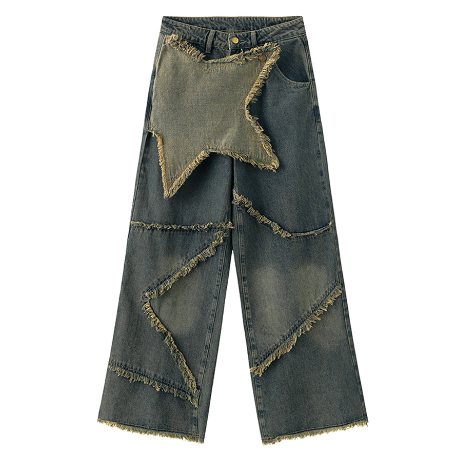 VILZSTUDIOS Ripped jeans with star design for streetwear fashion