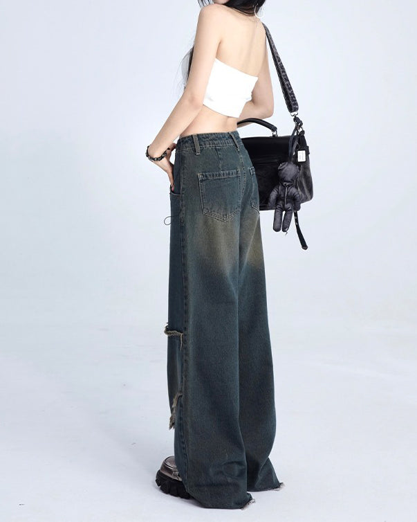 VILZSTUDIOS Ripped jeans with star design for streetwear fashion