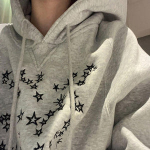 VILZSTUDIOS Gray hoodie with star embroidery design