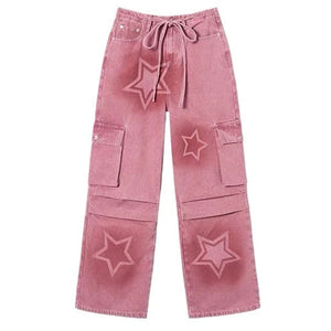 VILZSTUDIOS Denim jeans with graffiti design for streetwear fashion