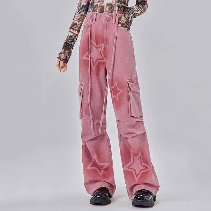 VILZSTUDIOS Denim jeans with graffiti design for streetwear fashion