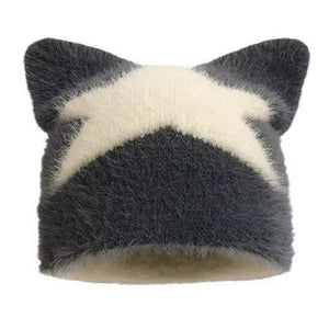 VILZSTUDIOS Stylish star print cat ear hat