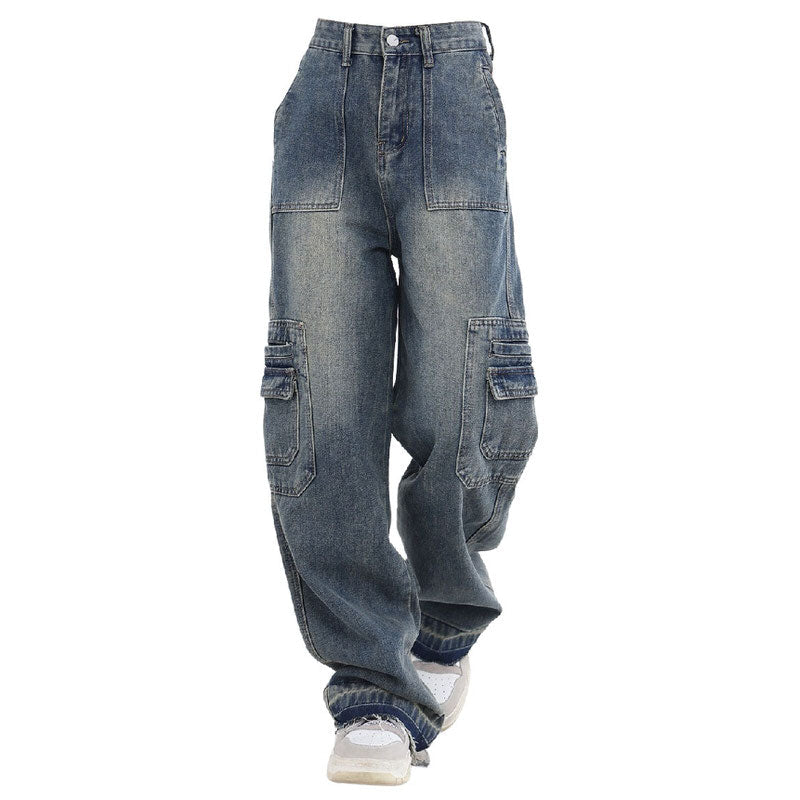 VILZSTUDIOS Baggy jeans with cargo pockets and zip-fly closure