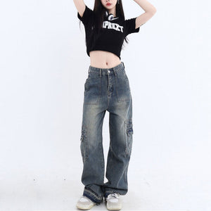 VILZSTUDIOS Baggy jeans with cargo pockets and zip-fly closure