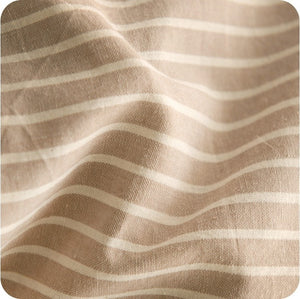 VILZSTUDIOS Tan striped, denim blue striped, or tan gingham bed pillow with matching piping