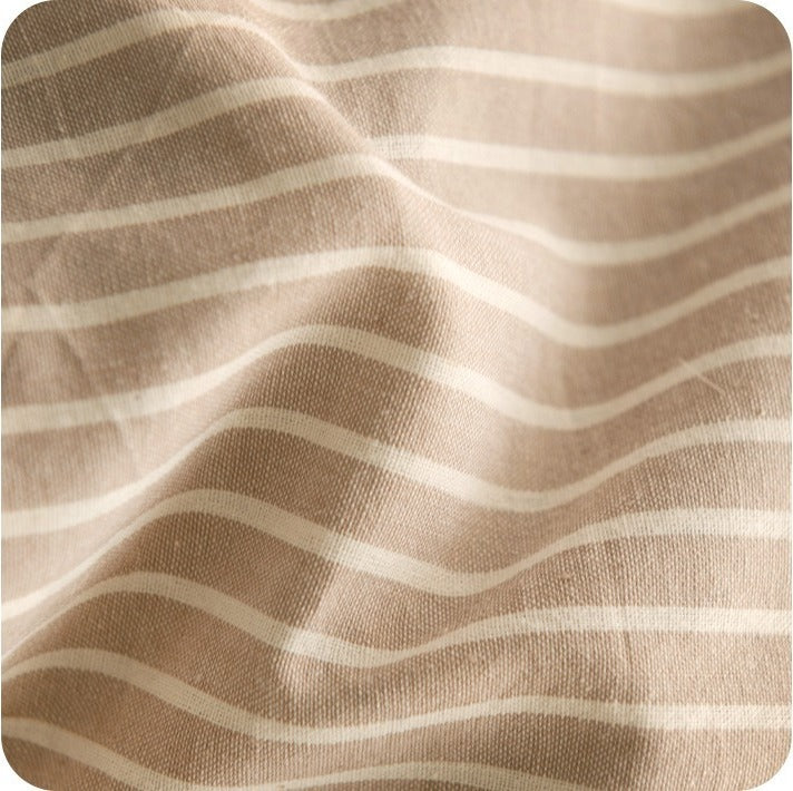 VILZSTUDIOS Tan striped, denim blue striped, or tan gingham bed pillow with matching piping