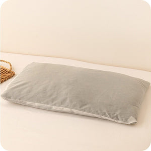 VILZSTUDIOS Tan striped, denim blue striped, or tan gingham bed pillow with matching piping