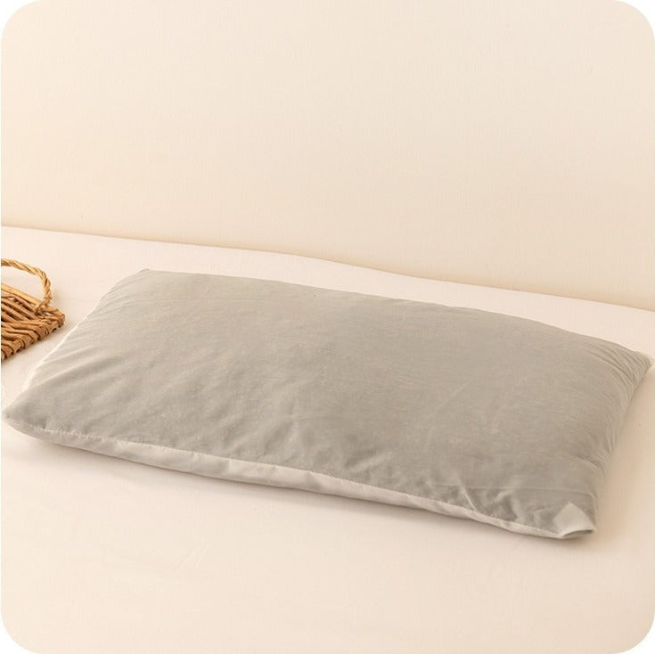 VILZSTUDIOS Tan striped, denim blue striped, or tan gingham bed pillow with matching piping