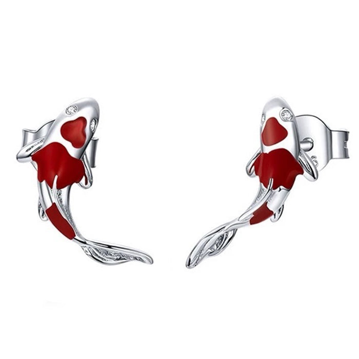VILZSTUDIOS Stylish stud earrings featuring koi fish design
