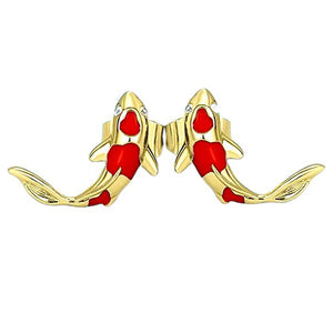 VILZSTUDIOS Stylish stud earrings featuring koi fish design