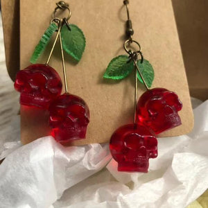 VILZSTUDIOS Stylish drop earrings with cherry skull design