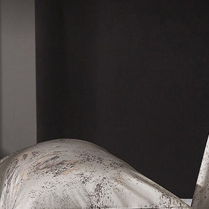 VILZSTUDIOS taupe and charcoal-gray marbled satin bedding set with wide flanged borders