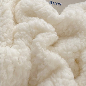 VILZSTUDIOS pastel and neutral teddy fleece bedding set with curly texture and stitched channels