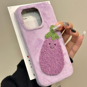 VILZSTUDIOS Textured phone case with eggplant design