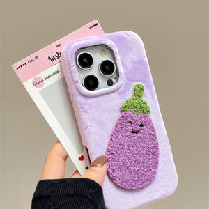 VILZSTUDIOS Textured phone case with eggplant design