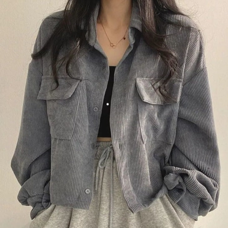 VILZSTUDIOS Textured corduroy button-up jacket from VILZSTUDIOS