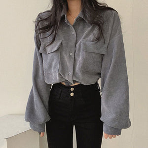 VILZSTUDIOS Textured corduroy button-up jacket from VILZSTUDIOS